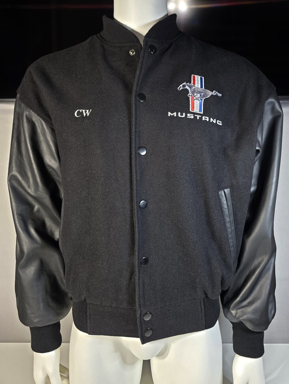 Burk's Bay Custom Ford Mustang Vintage Varsity Jacket Size Medium